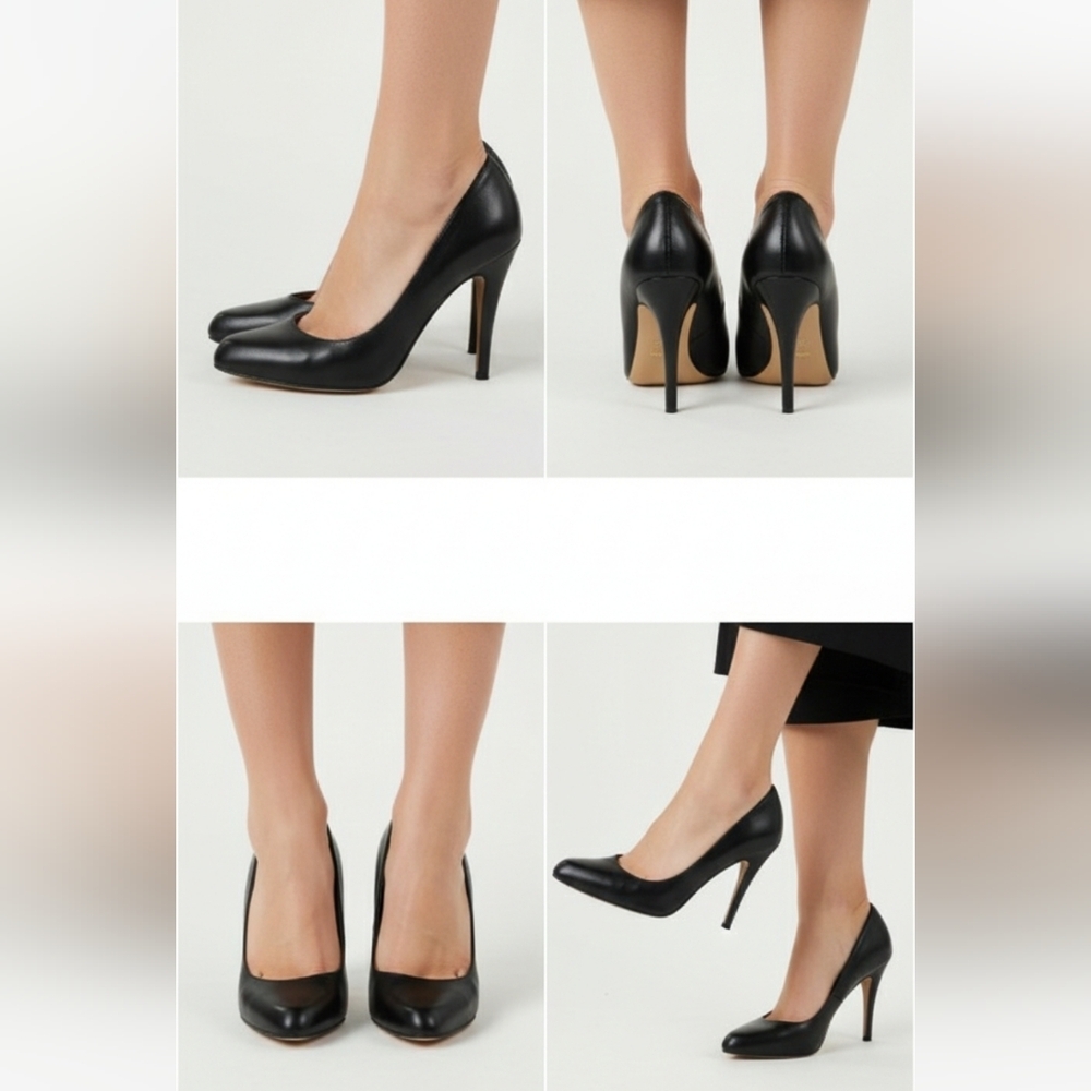 Aldo Genuine Leather Black Stilettos- Size 38 Euro (fits best as 7.5US)